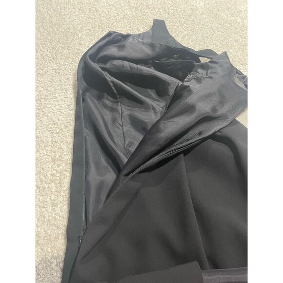 Vtg Laundry Shelli Segal Maxi Dress 4 Bow Open Back High Slit Satin Gown Black - Picture 8 of 13